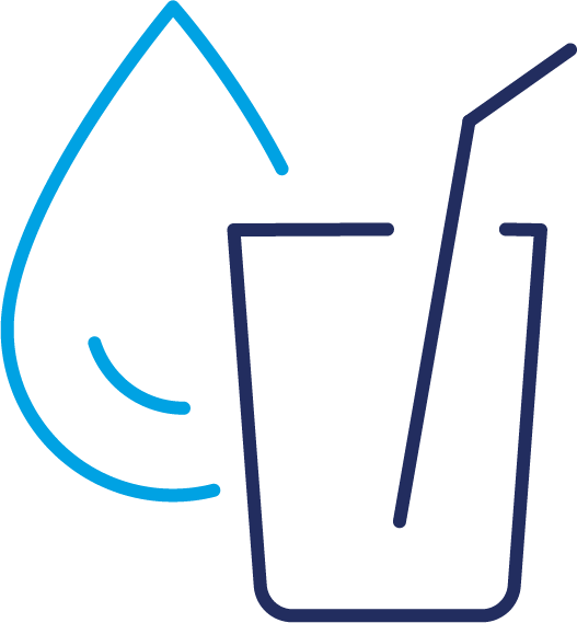 glass with water drop icon